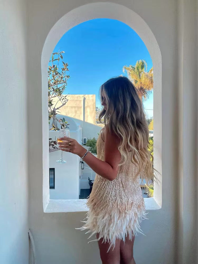 Brielle - Mini feather dress