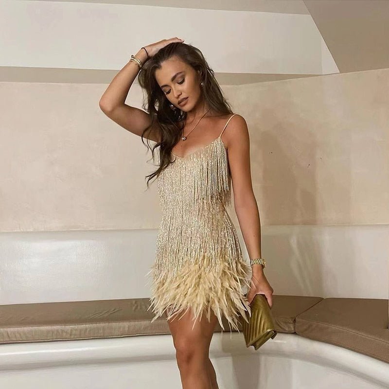 Brielle - Mini feather dress